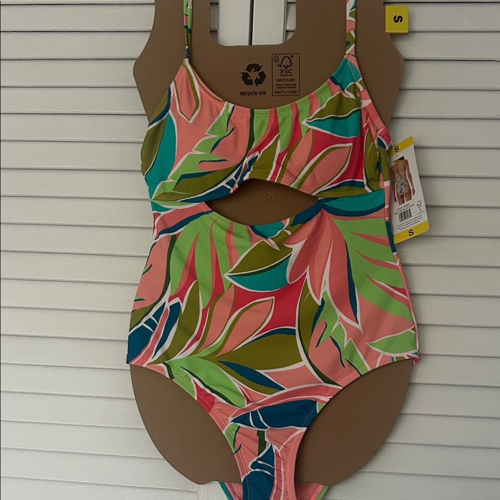 Hurley Vibrant Leaf Bikini Set - Pink and Green